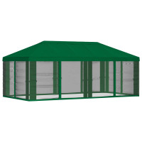 Produktbild för Gazebo-tak med sidoväggar Grön 600,5 x 300,5 cm Polyester