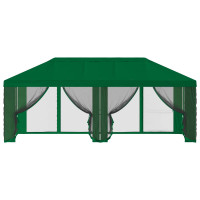 Produktbild för Gazebo-tak med sidoväggar Grön 600,5 x 300,5 cm Polyester