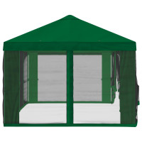 Produktbild för Gazebo-tak med sidoväggar Grön 600,5 x 300,5 cm Polyester