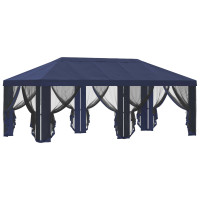 Produktbild för Gazebo-tak med sidoväggar Blå 600,5 x 300,5 cm Polyester