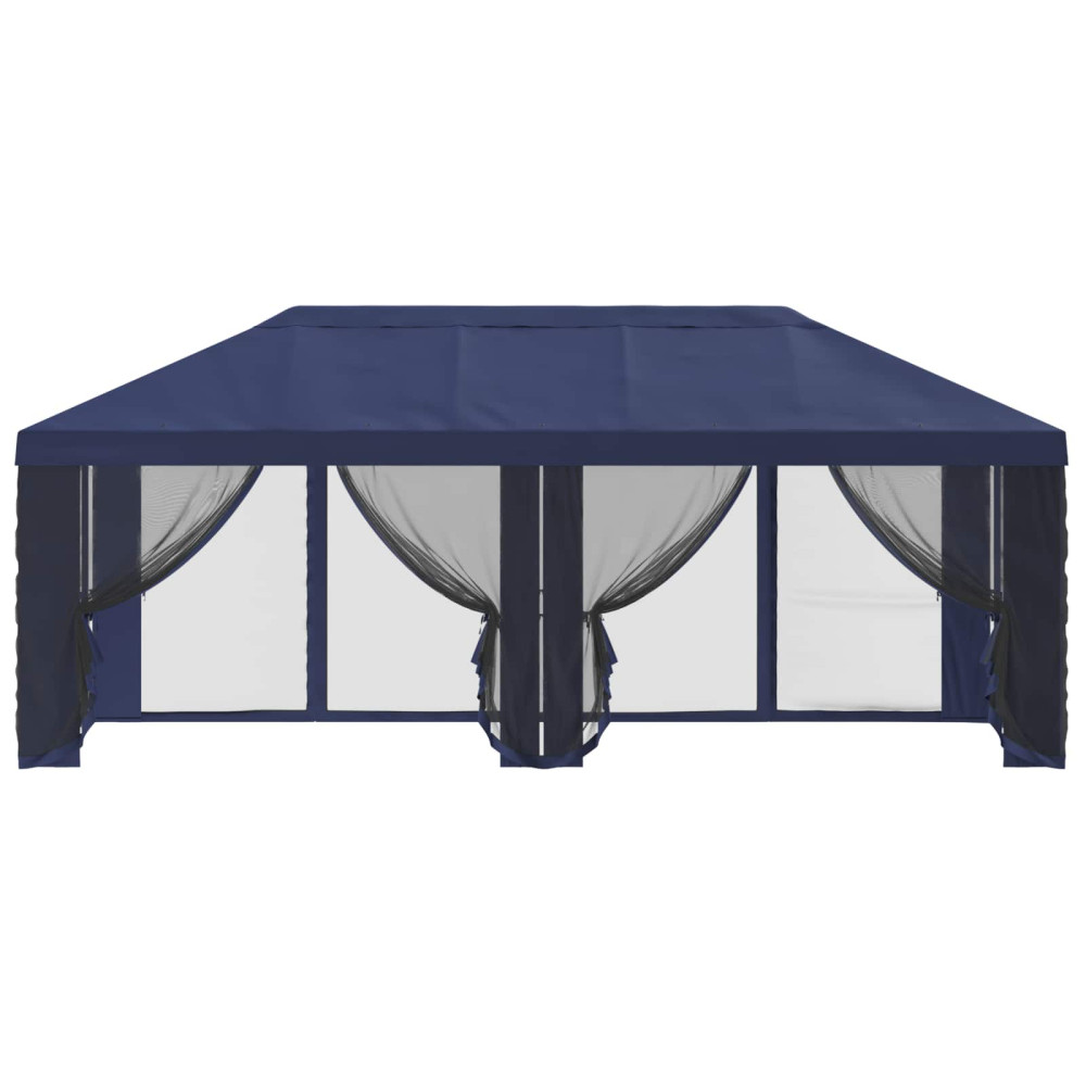 Produktbild för Gazebo-tak med sidoväggar Blå 600,5 x 300,5 cm Polyester