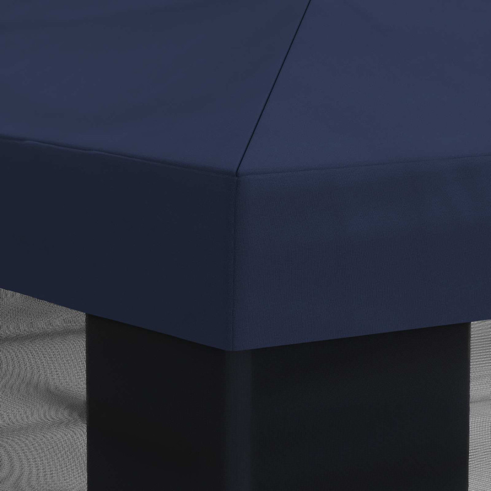 Produktbild för Gazebo-tak med sidoväggar Blå 600,5 x 300,5 cm Polyester