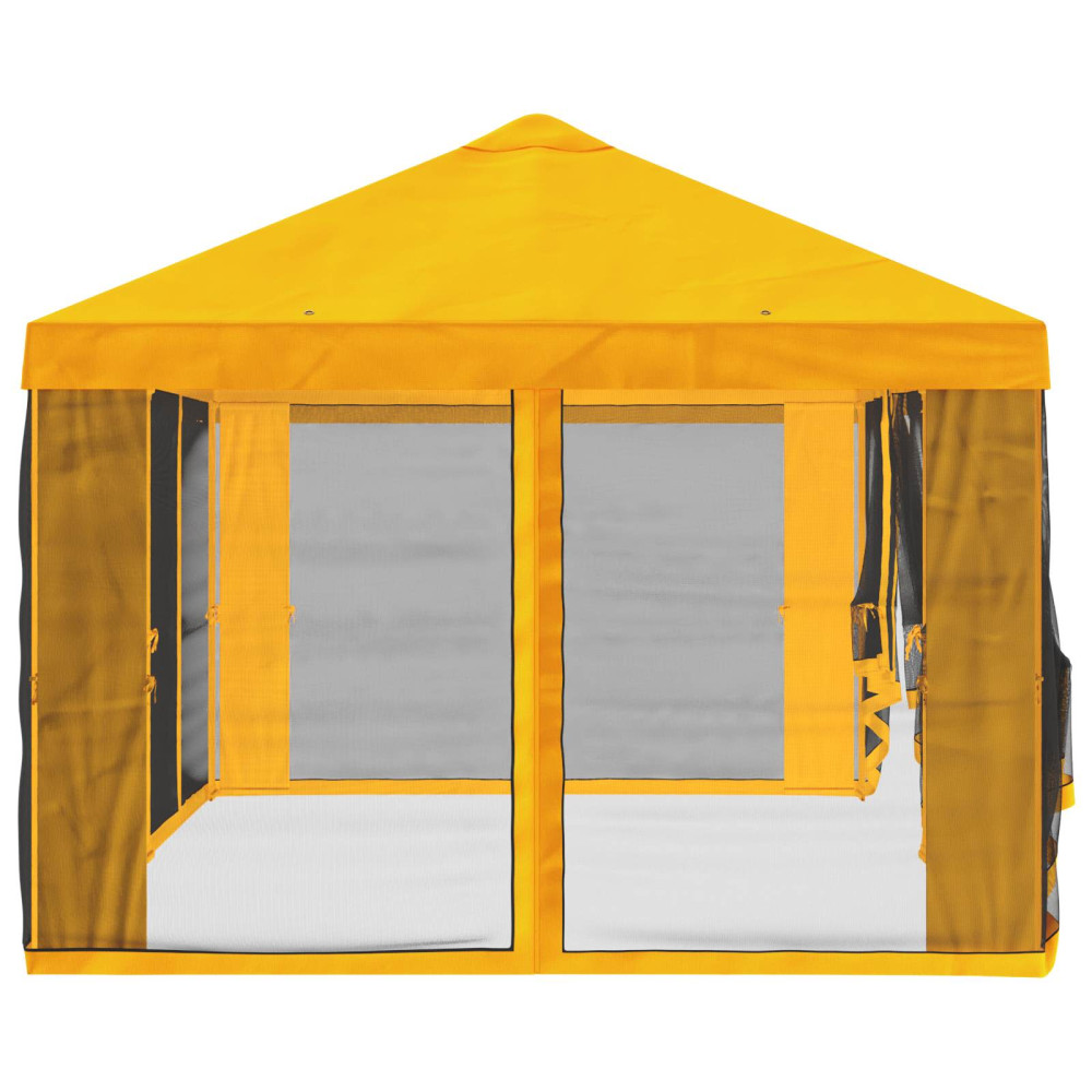 Produktbild för Gazebo-tak med sidoväggar Gul 600,5 x 300,5 cm Polyester