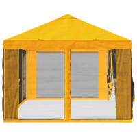 Produktbild för Gazebo-tak med sidoväggar Gul 600,5 x 300,5 cm Polyester