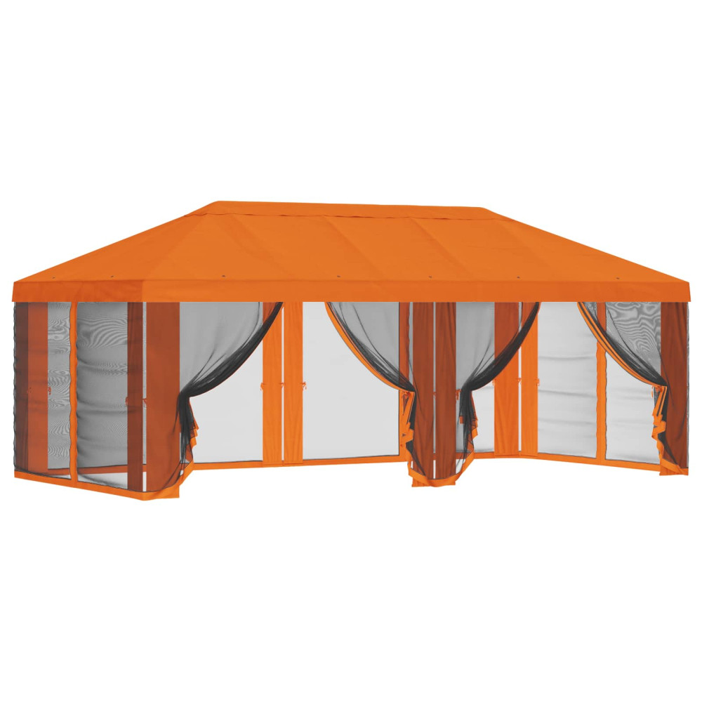 Produktbild för Gazebo-tak med sidoväggar Orange 600,5 x 300,5 cm Polyester