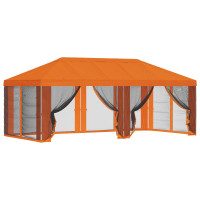 Produktbild för Gazebo-tak med sidoväggar Orange 600,5 x 300,5 cm Polyester