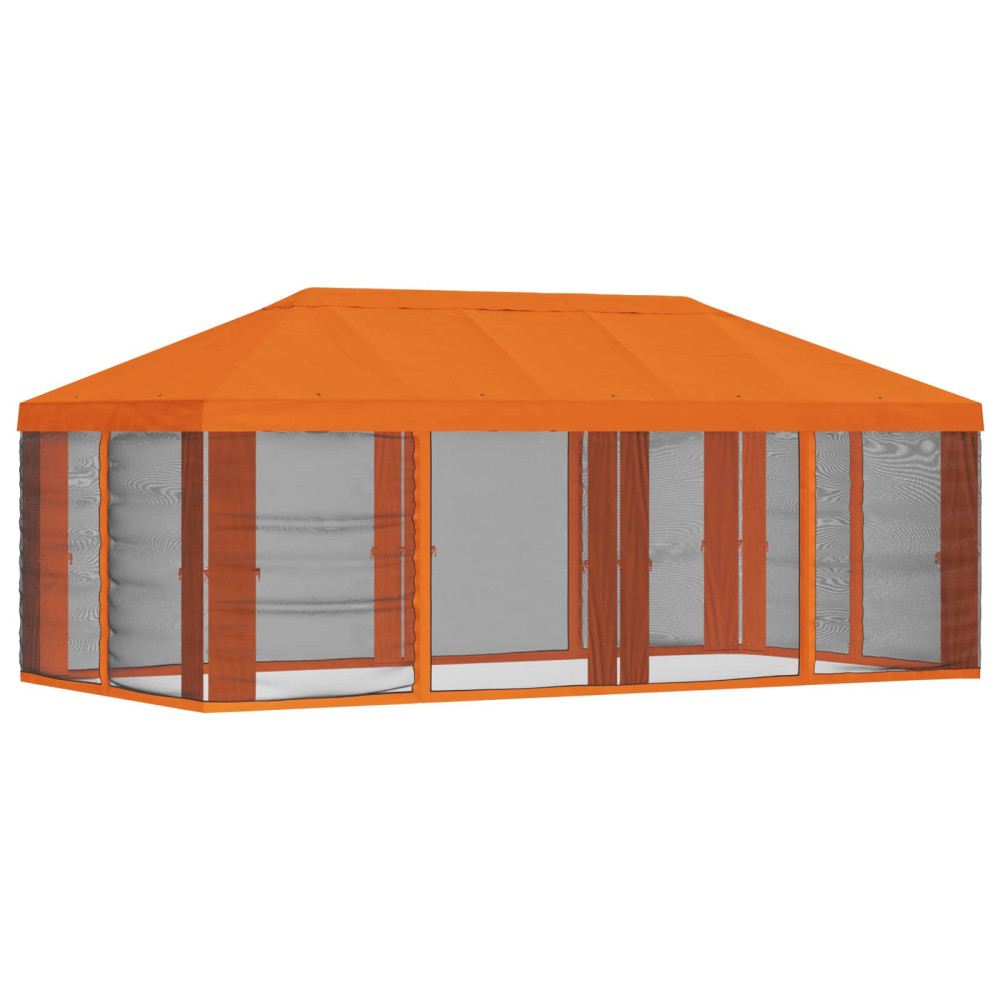 Produktbild för Gazebo-tak med sidoväggar Orange 600,5 x 300,5 cm Polyester