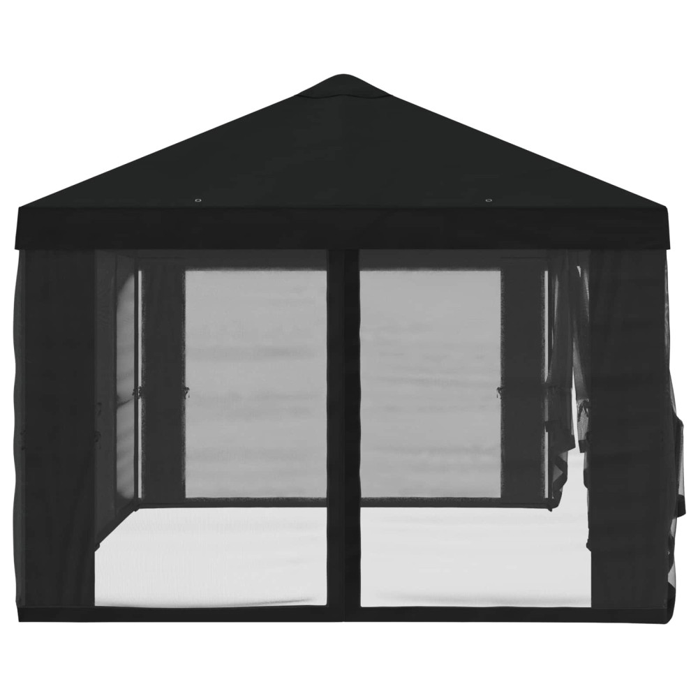 Produktbild för Gazebo-tak med sidoväggar Svart 600,5 x 300,5 cm Polyester