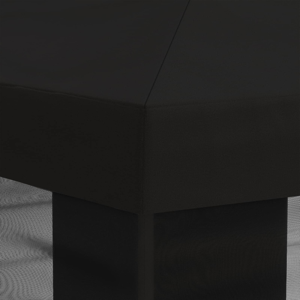 Produktbild för Gazebo-tak med sidoväggar Svart 600,5 x 300,5 cm Polyester