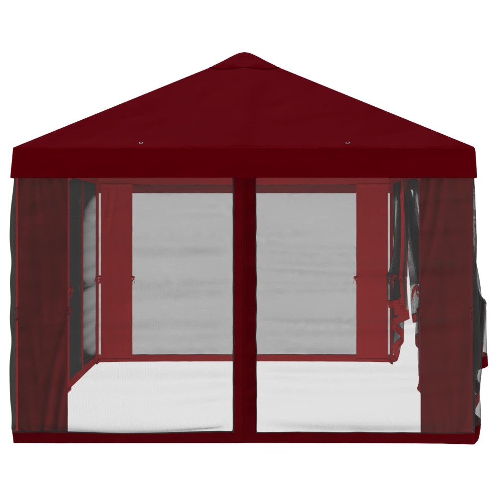 Produktbild för Gazebo-tak med sidoväggar Vinröd 600,5 x 300,5 cm Polyester
