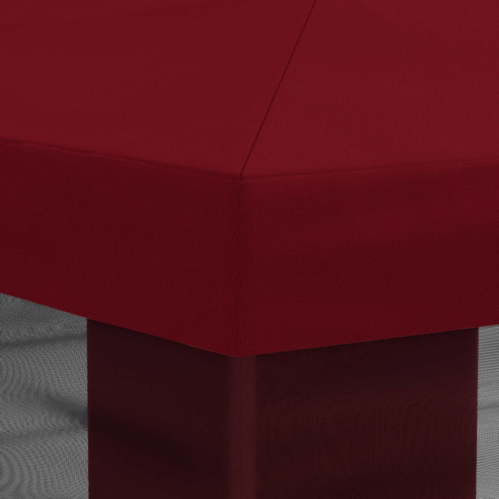 Produktbild för Gazebo-tak med sidoväggar Vinröd 600,5 x 300,5 cm Polyester
