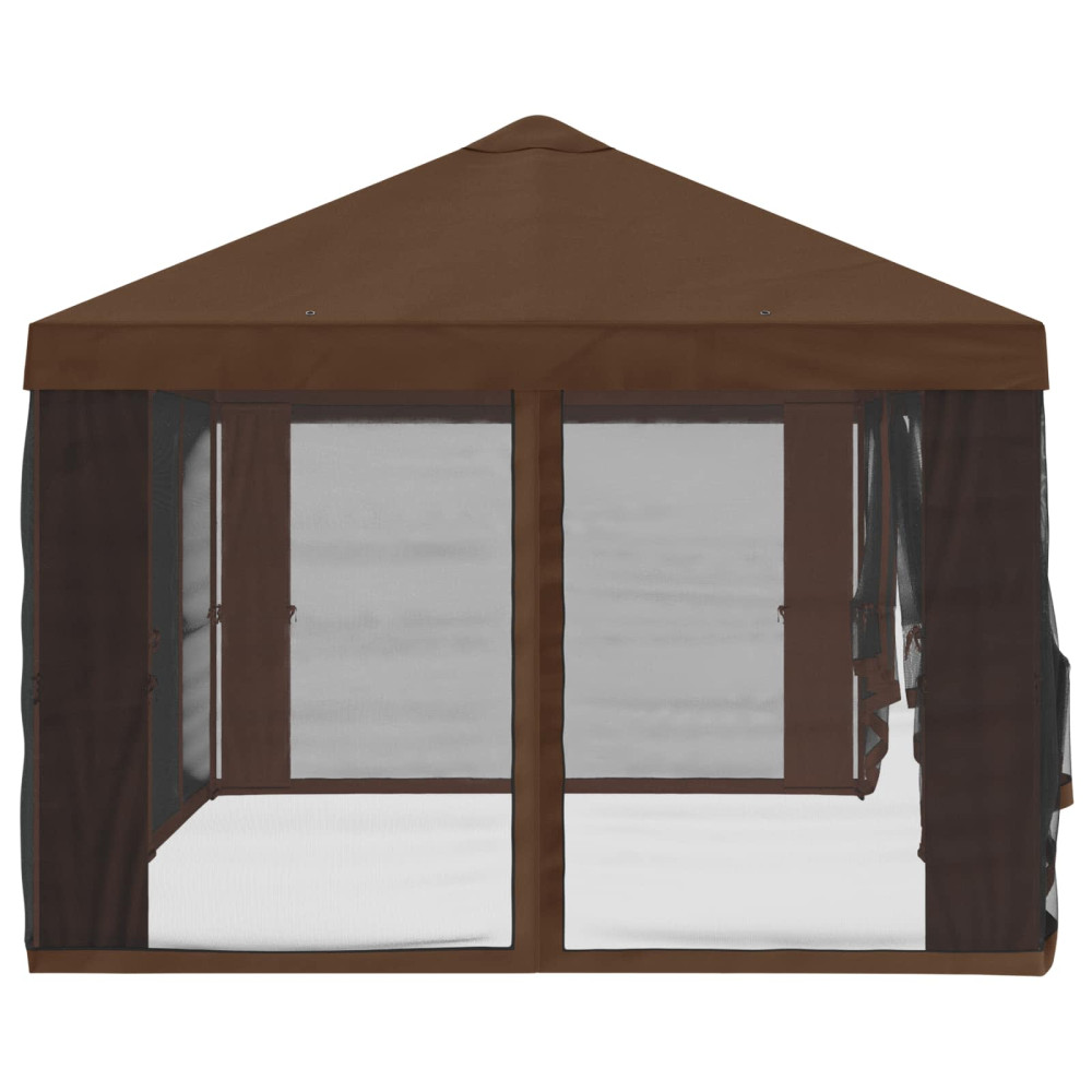 Produktbild för Gazebo-tak med sidoväggar Brun 600,5 x 300,5 cm Polyester