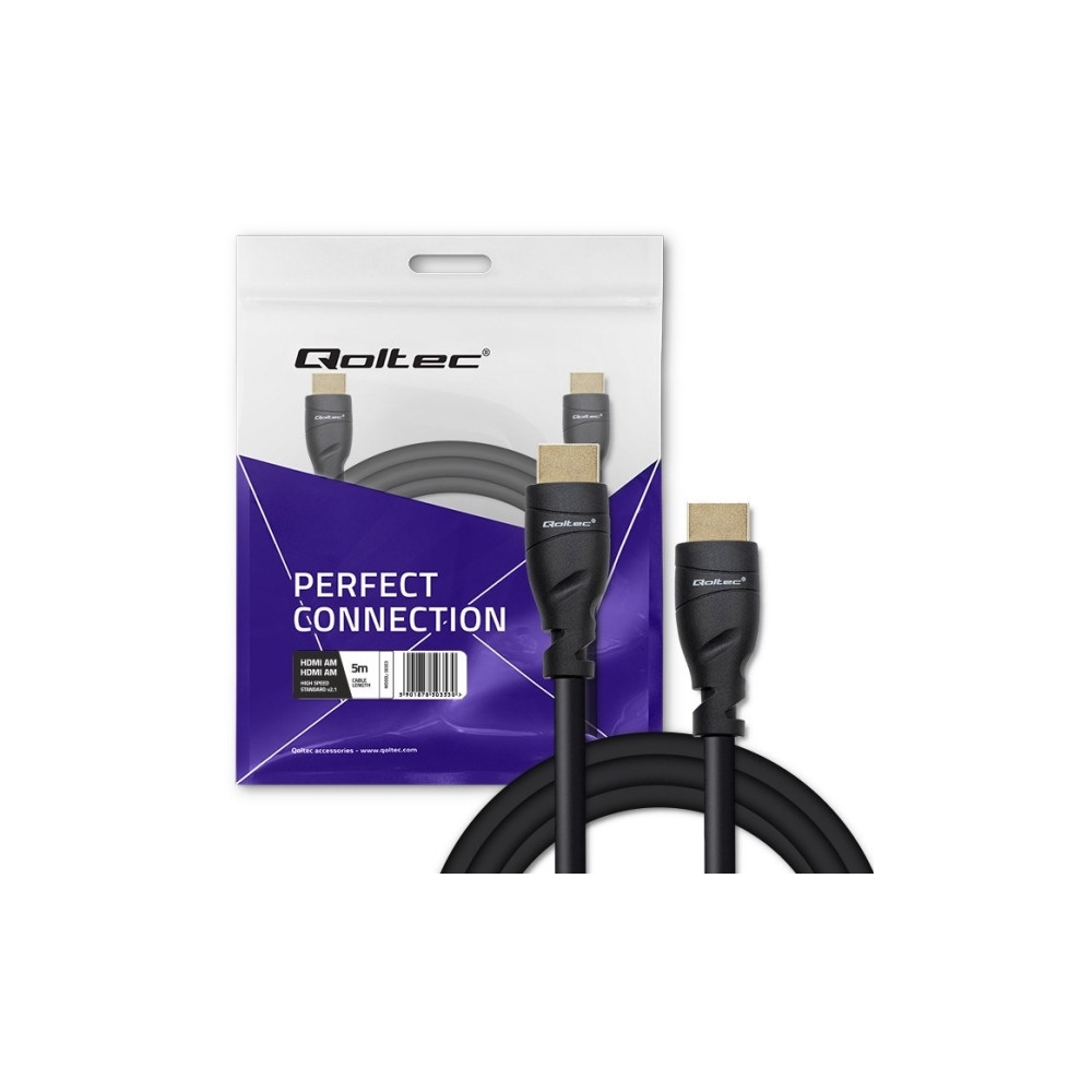 Produktbild för Qoltec GOLD - HDMI-kabel med Ethernet - 5 m