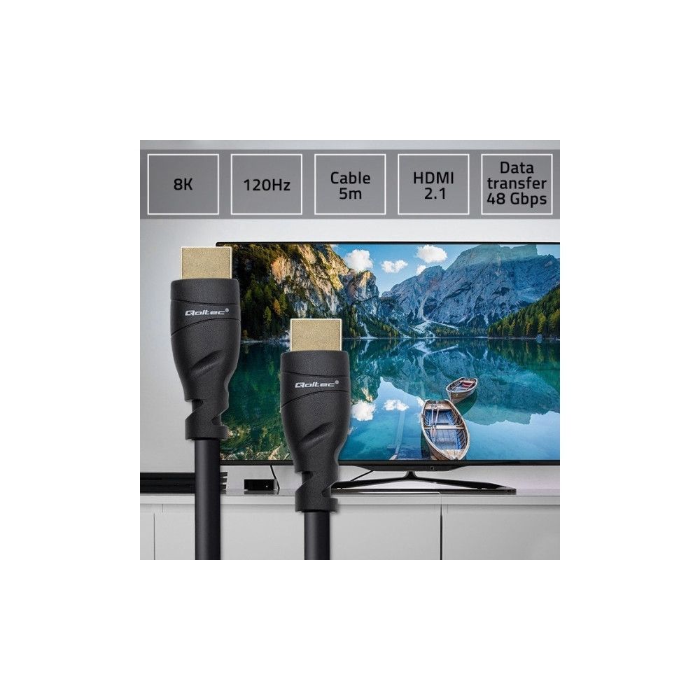 Produktbild för Qoltec GOLD - HDMI-kabel med Ethernet - 5 m
