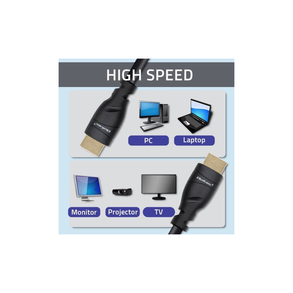 Produktbild för Qoltec GOLD - HDMI-kabel med Ethernet - 5 m