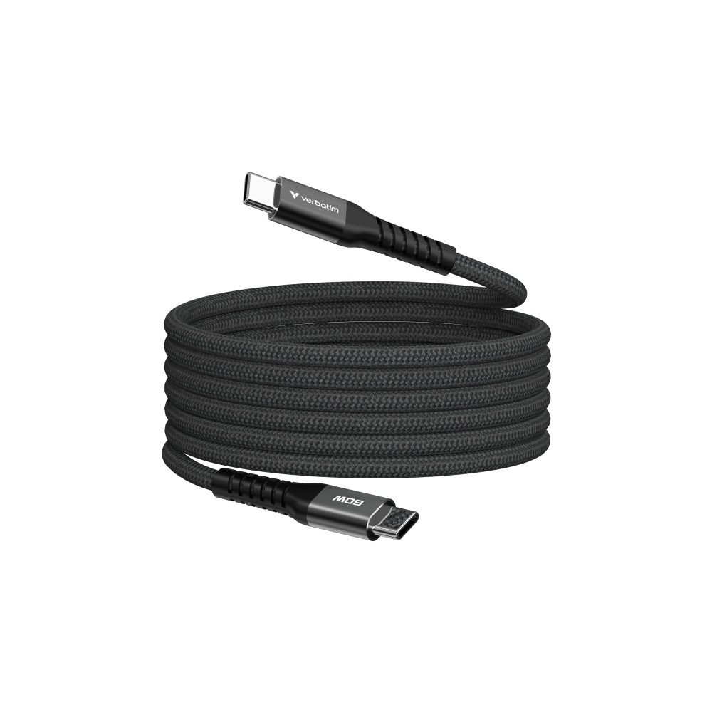 Produktbild för Verbatim Sync and Charge - USB-C / strömkabel - USB-C till USB-C - 1.2 m