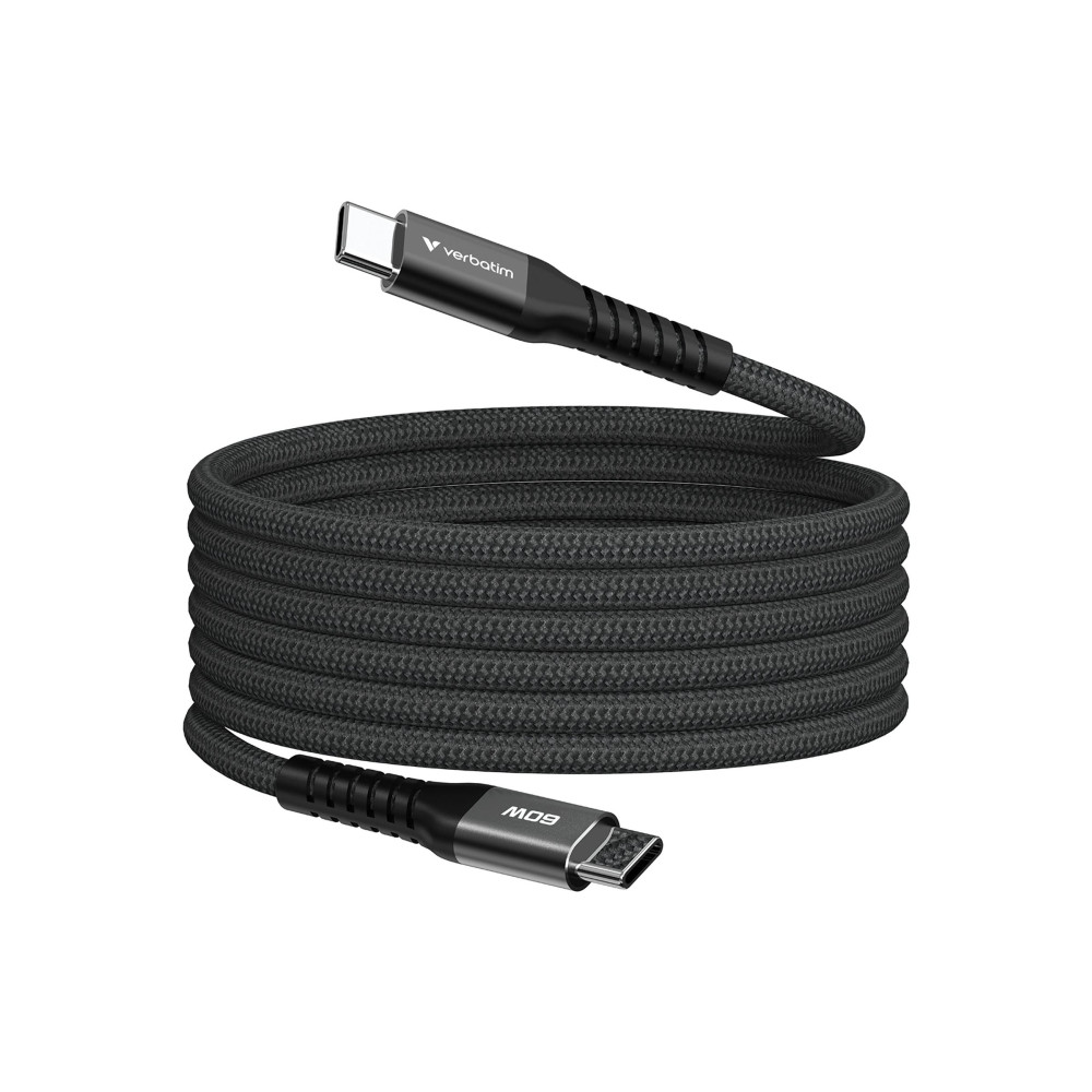 Produktbild för Verbatim Sync and Charge - USB-C / strömkabel - USB-C till USB-C - 1.2 m