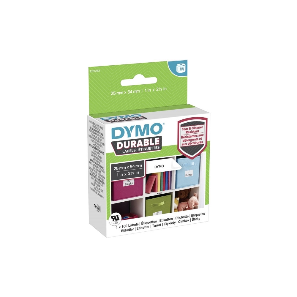 Produktbild för Dymo Durable etiketter 25 x 54 mm