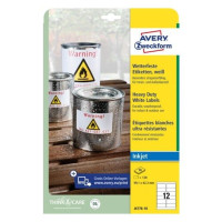 Produktbild för Etiketter Avery 99,1x42,3 mm, hvid, holdbare, til inkjet