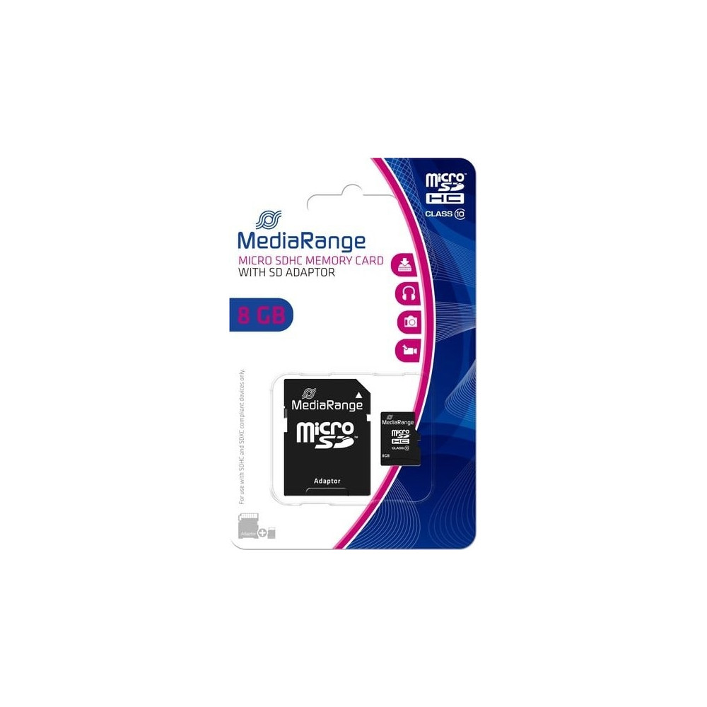 Produktbild för MediaRange - flash-minneskort - 8 GB - microSDHC