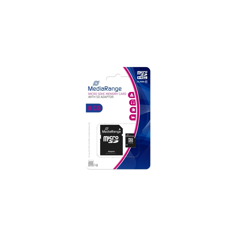 Produktbild för MediaRange - flash-minneskort - 8 GB - microSDHC