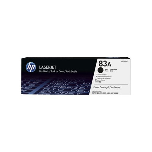HP HP 83A - 2-pack - svart - original - LaserJet - tonerkassett (CF283AD)