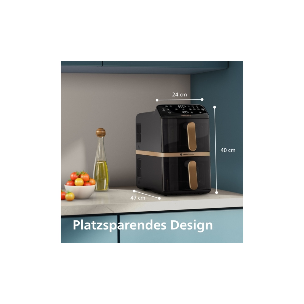 Produktbild för Philips 4000 Series NA462 - dubbel luftfritös - svart/mörkgrå
