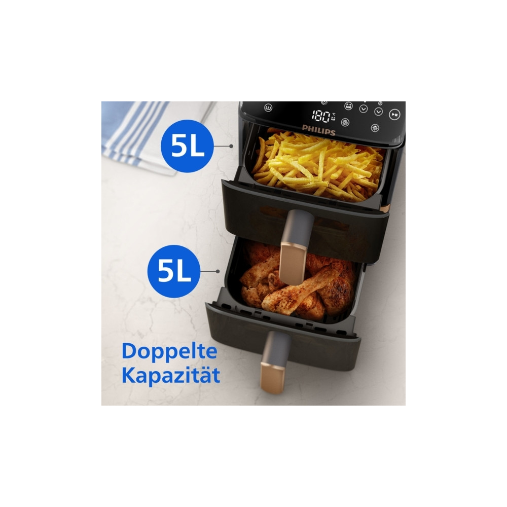 Produktbild för Philips 4000 Series NA462 - dubbel luftfritös - svart/mörkgrå