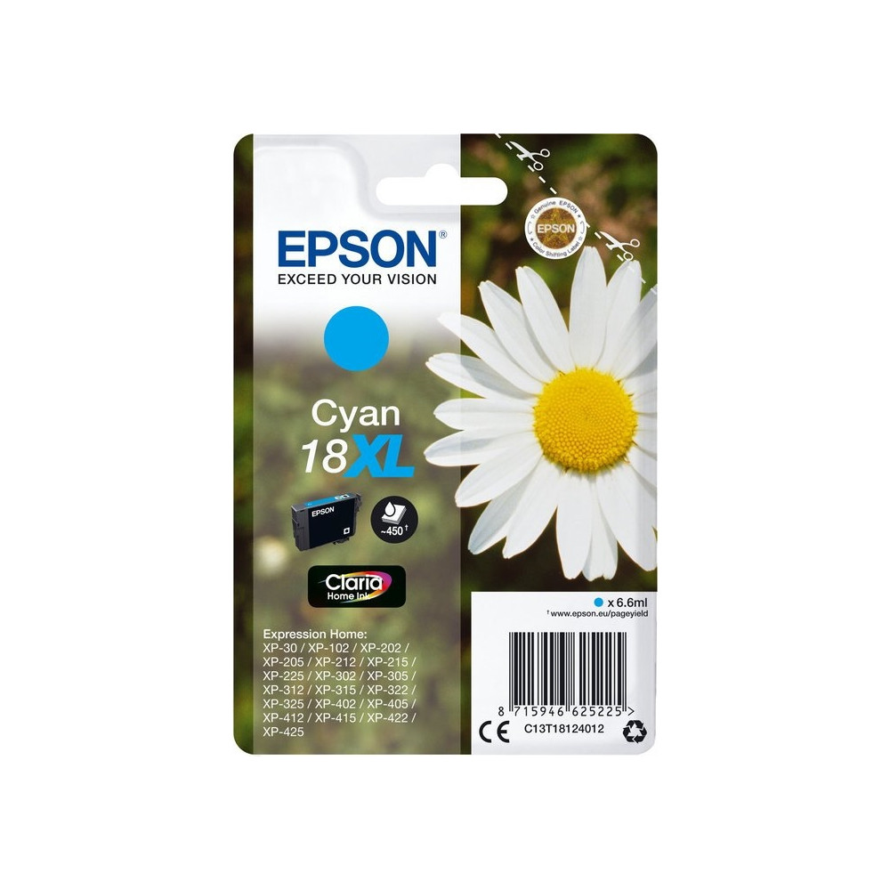 Produktbild för Epson 18XL - XL - cyan - original - bläckpatron