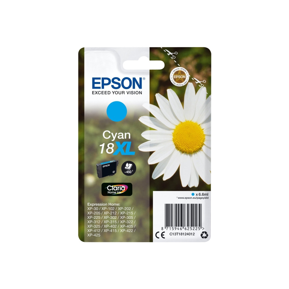 Produktbild för Epson 18XL - XL - cyan - original - bläckpatron