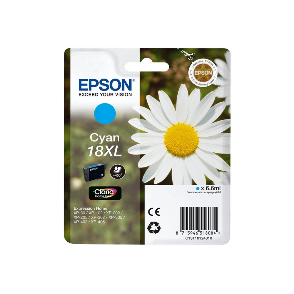 Produktbild för Epson 18XL - XL - cyan - original - bläckpatron