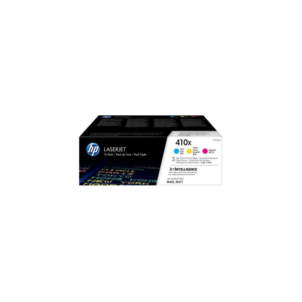 Produktbild för HP 410X - 3-pack - Lång livslängd - gul, cyan, magenta - original - LaserJet - tonerkassett (CF252XM)