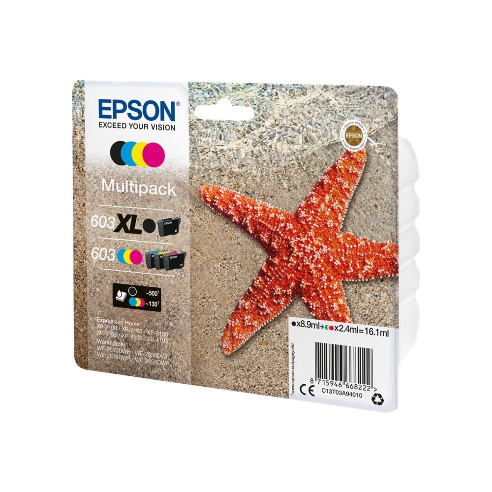 Produktbild för Epson 603 Multipack - 4-pack - svart, gul, cyan, magenta - original - bläckpatron