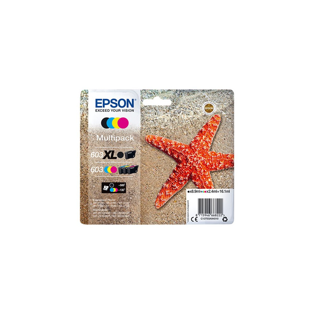 Produktbild för Epson 603 Multipack - 4-pack - svart, gul, cyan, magenta - original - bläckpatron