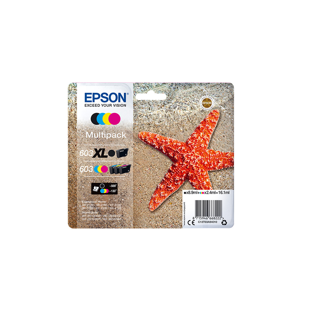 Produktbild för Epson 603 Multipack - 4-pack - svart, gul, cyan, magenta - original - bläckpatron