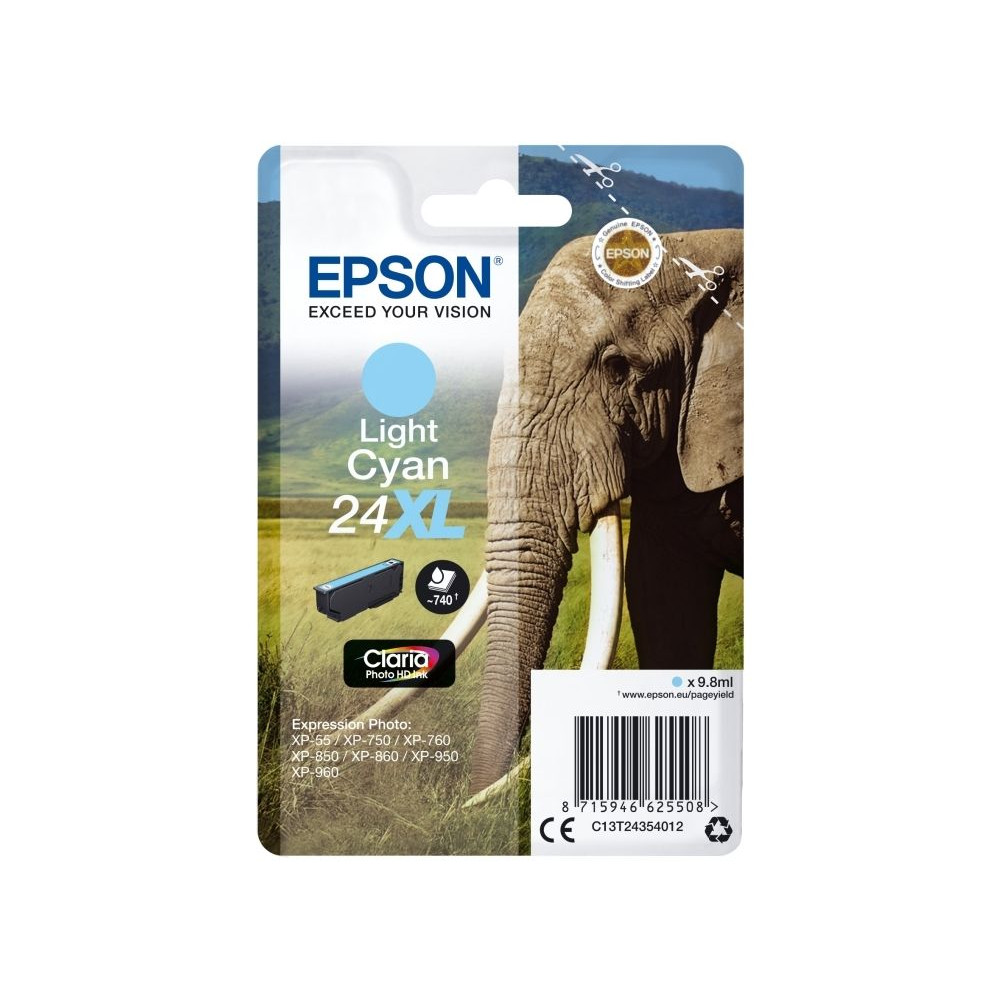 Produktbild för Epson 24XL - XL - cyan - original - bläckpatron