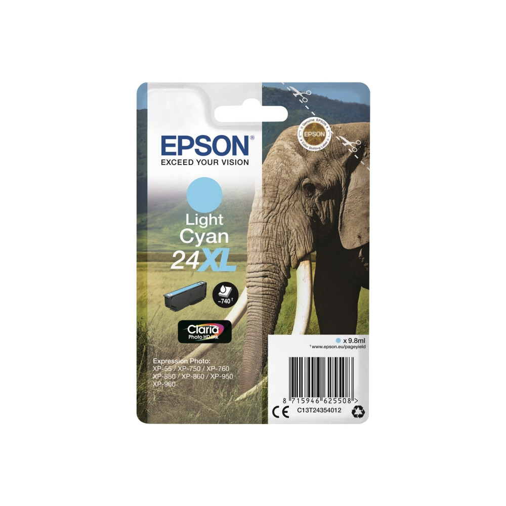 Produktbild för Epson 24XL - XL - cyan - original - bläckpatron