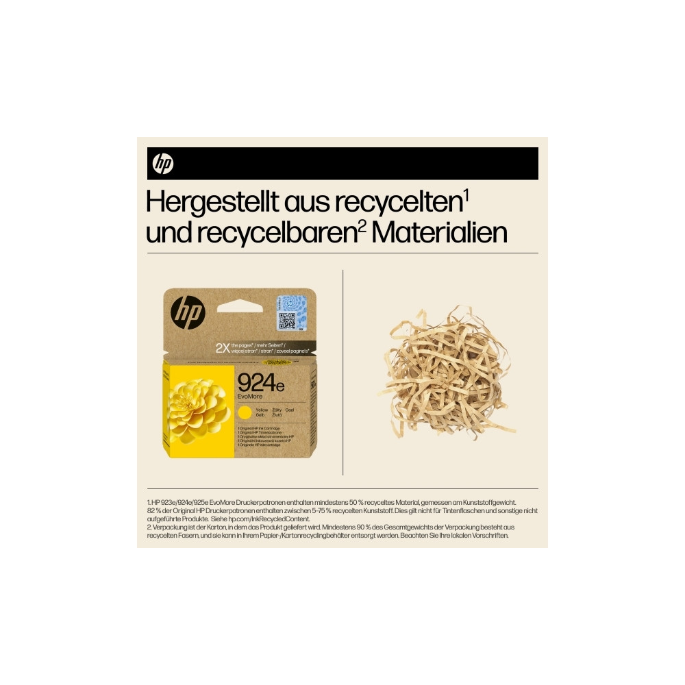 Produktbild för HP 924e EvoMore - gul - original - bläckpatron