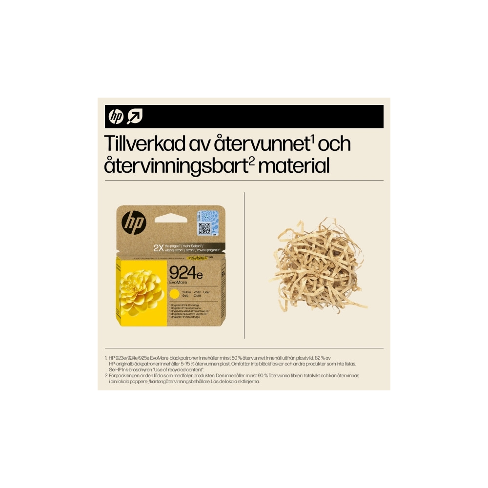 Produktbild för HP 924e EvoMore - gul - original - bläckpatron