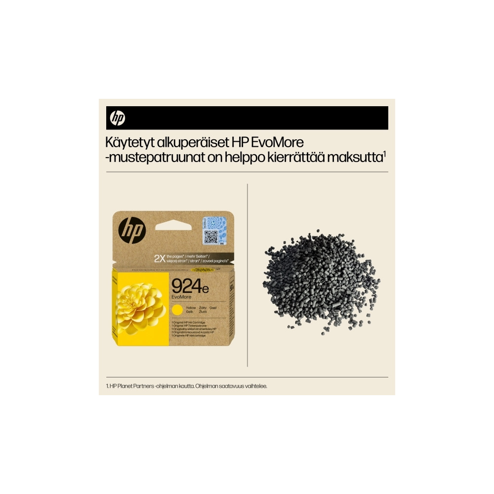 Produktbild för HP 924e EvoMore - gul - original - bläckpatron