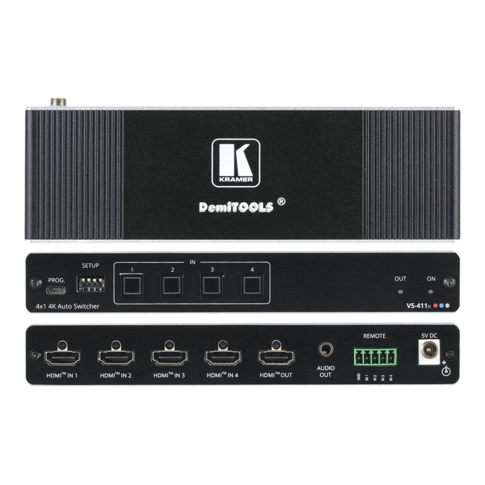 Produktbild för Kramer DemiTOOLS VS-411X 4x1-växlar/ljudavskiljare