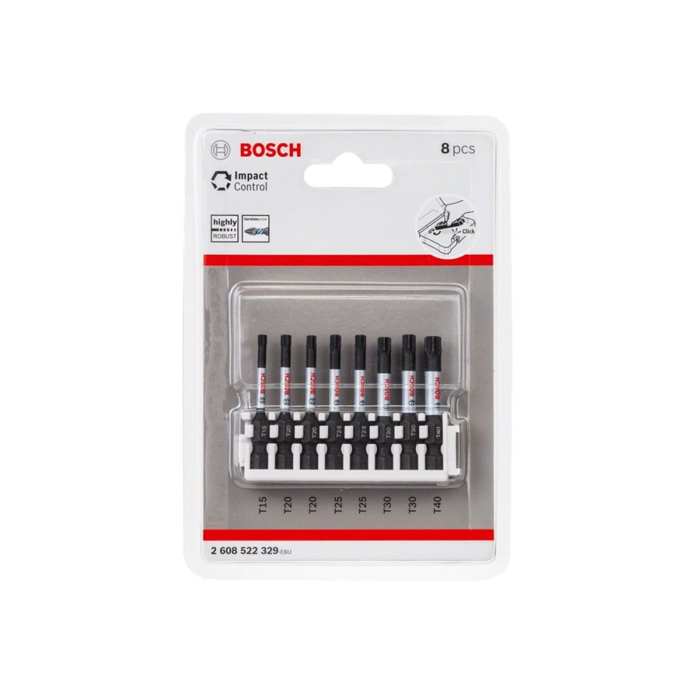 Produktbild för Bosch Impact Control skruvmejselbitsats - 8 delar