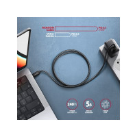 Produktbild för AXAGON BUCM2-CM30AB - USB typ C-kabel - 24 pin USB-C till 24 pin USB-C - 3 m