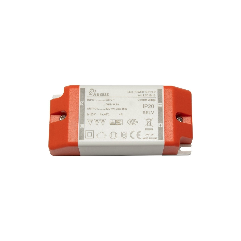 Produktbild för Inter-Tech LED12-15 LED driver - 2 stifts terminalblock - 15 watt