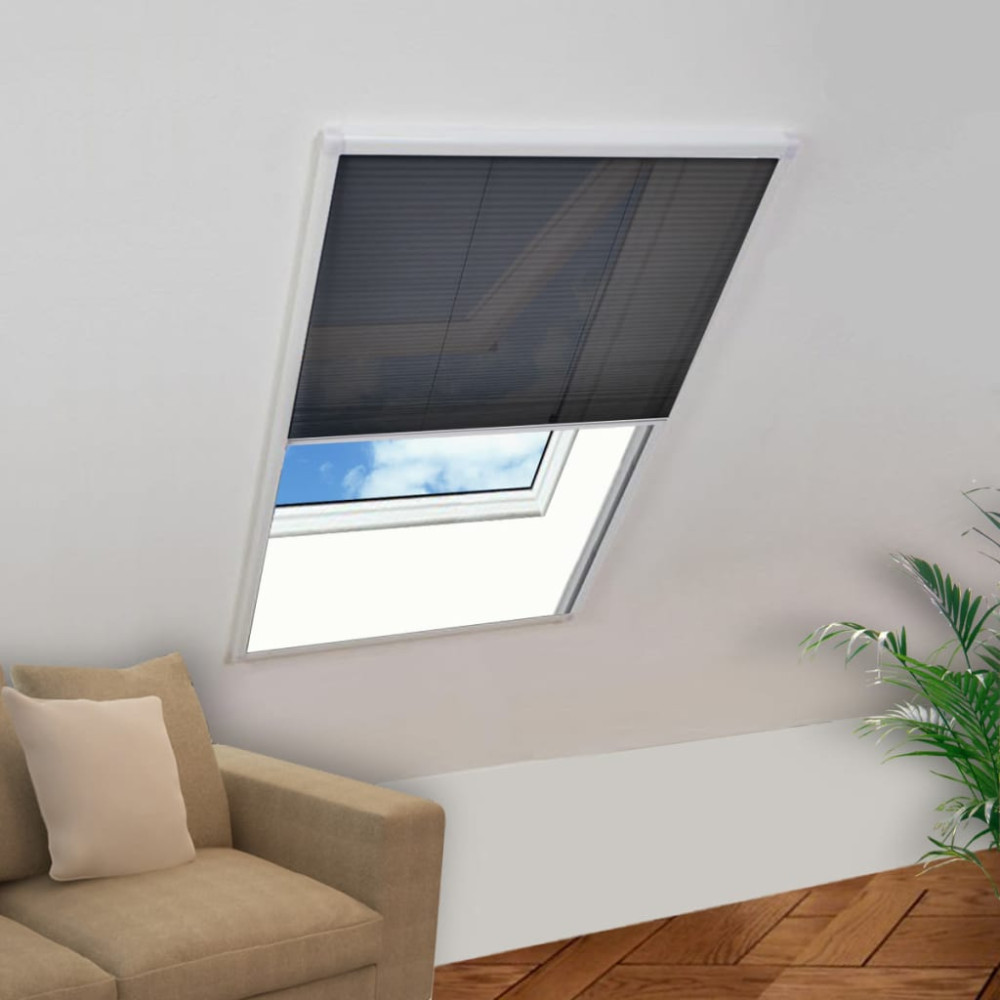 Produktbild för Insektsnät plissé till fönster 80 x 160 cm
