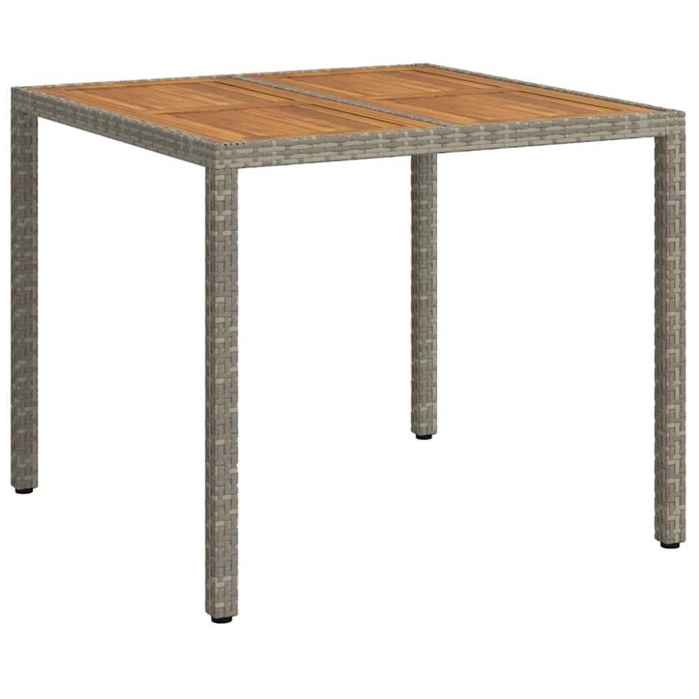 Produktbild för Trädgårdsbord Grå 90 x 90 x 75 cm konstrotting