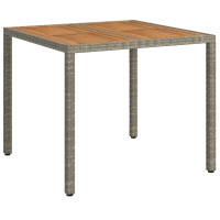 Produktbild för Trädgårdsbord Grå 90 x 90 x 75 cm konstrotting