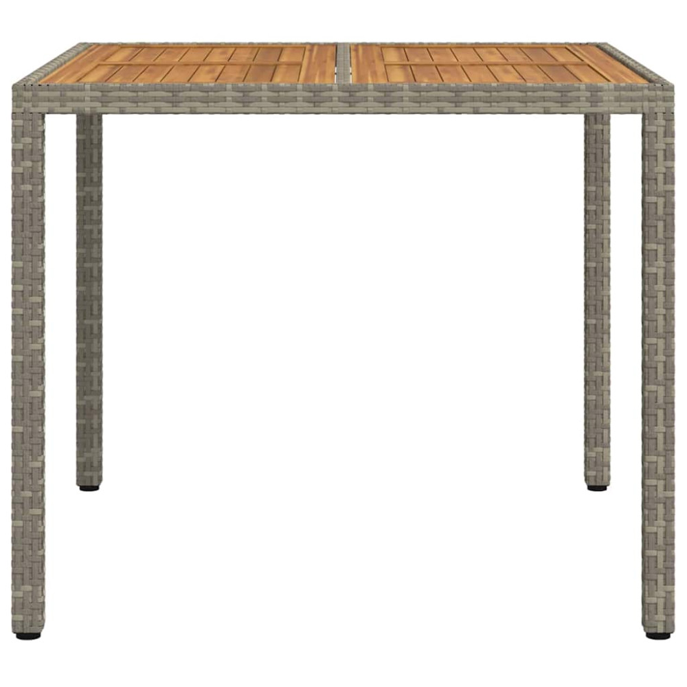 Produktbild för Trädgårdsbord Grå 90 x 90 x 75 cm konstrotting
