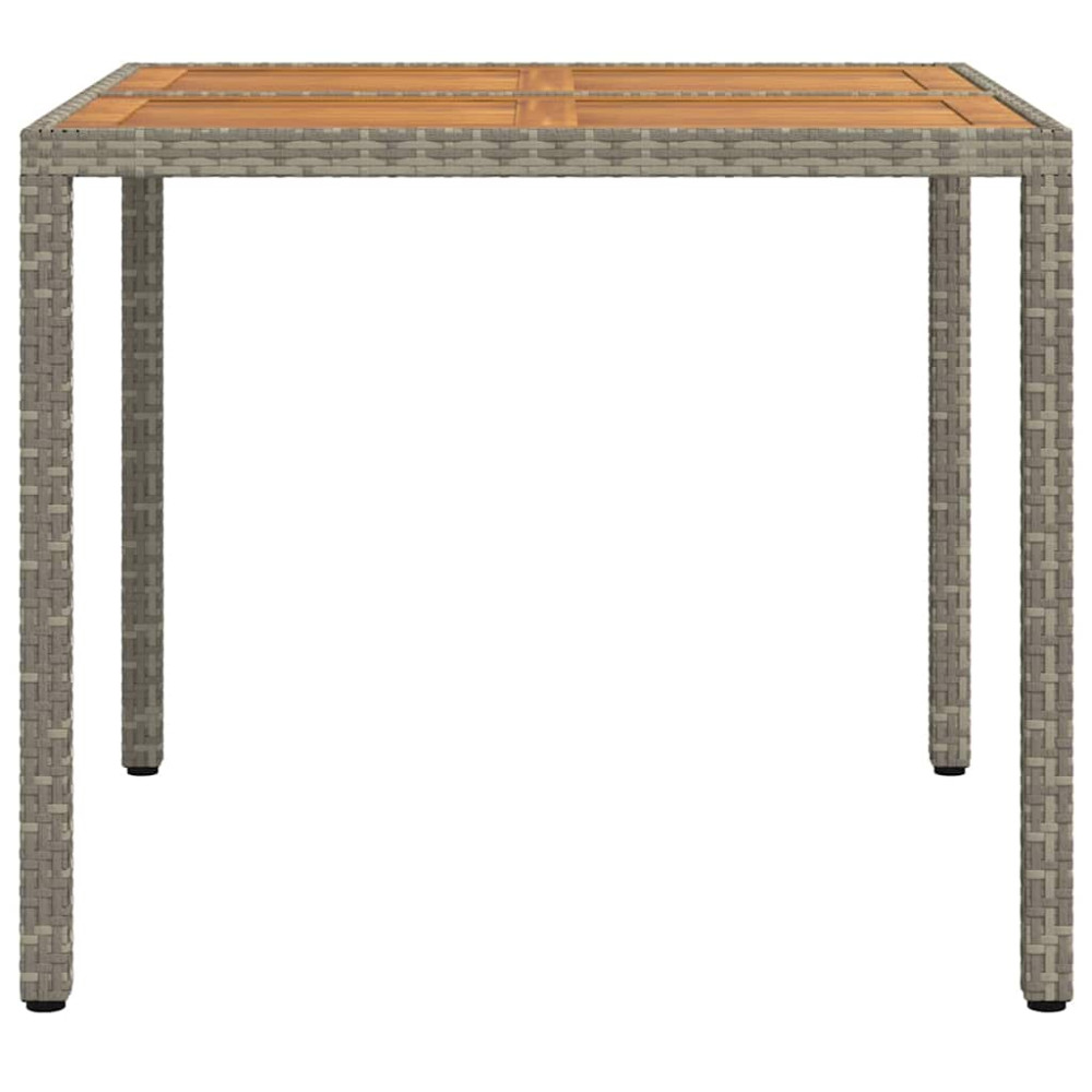 Produktbild för Trädgårdsbord Grå 90 x 90 x 75 cm konstrotting