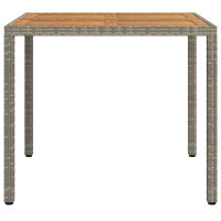 Produktbild för Trädgårdsbord Grå 90 x 90 x 75 cm konstrotting